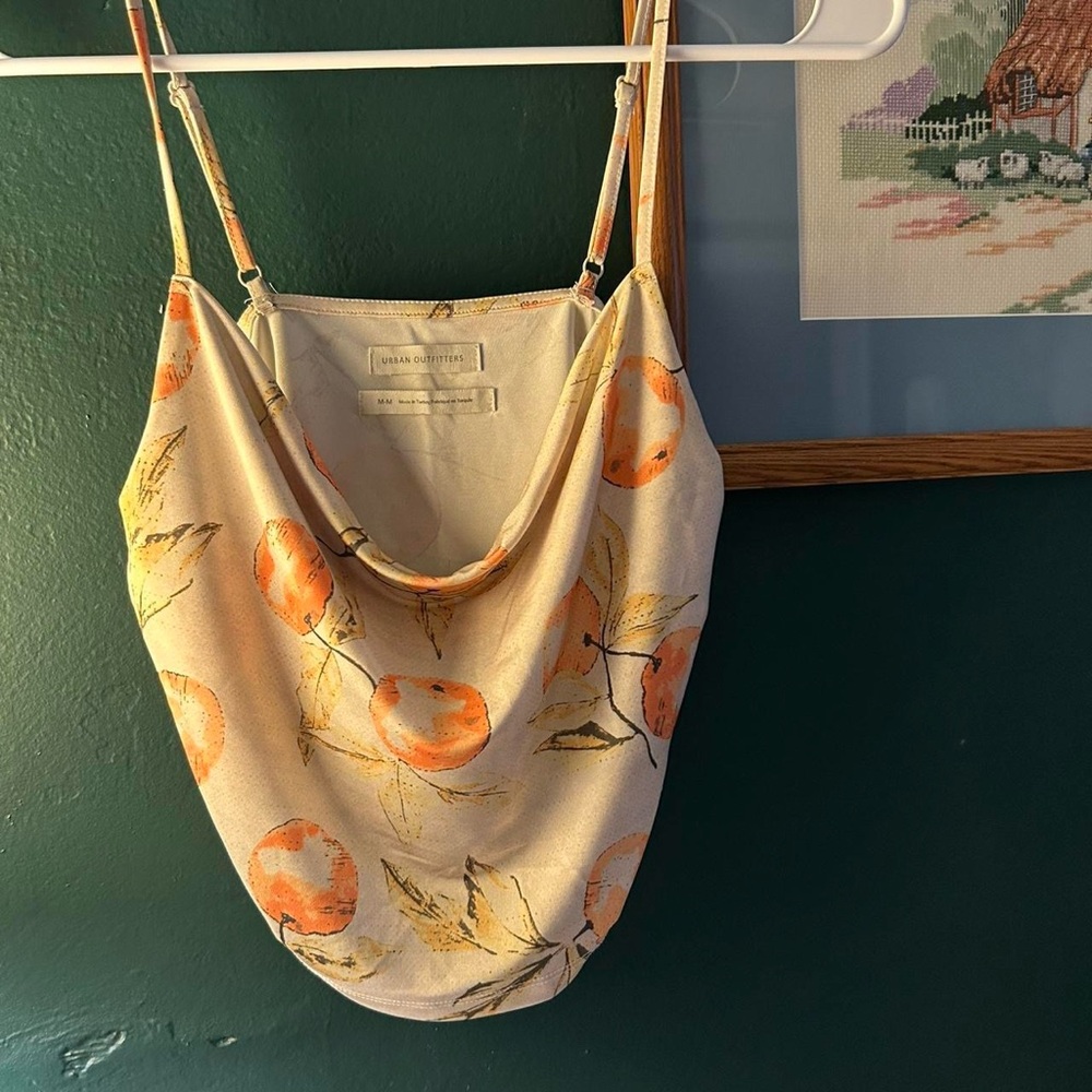 Urban Outfitters Orange Print Crop Top